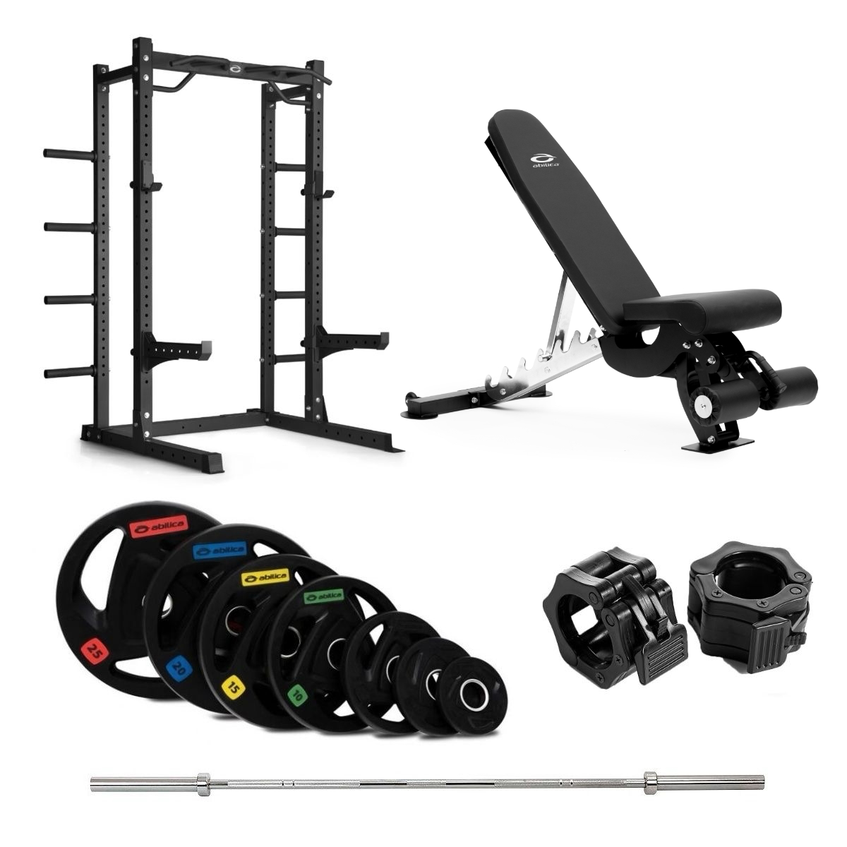 HR 500 Half Rack Olympic med bænk  -  150 kg